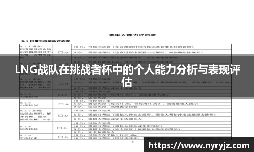LNG战队在挑战者杯中的个人能力分析与表现评估